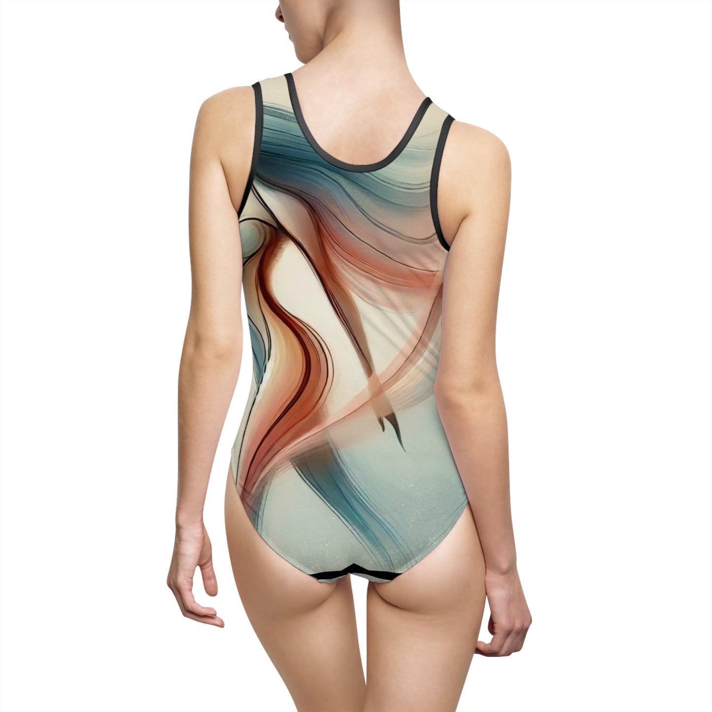 Artistic Abstract Women's One-Piece Swimsuit - Stylish Swimwear for Summer Fun