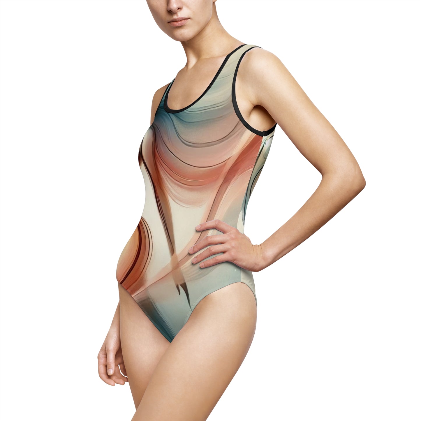 Artistic Abstract Women's One-Piece Swimsuit - Stylish Swimwear for Summer Fun